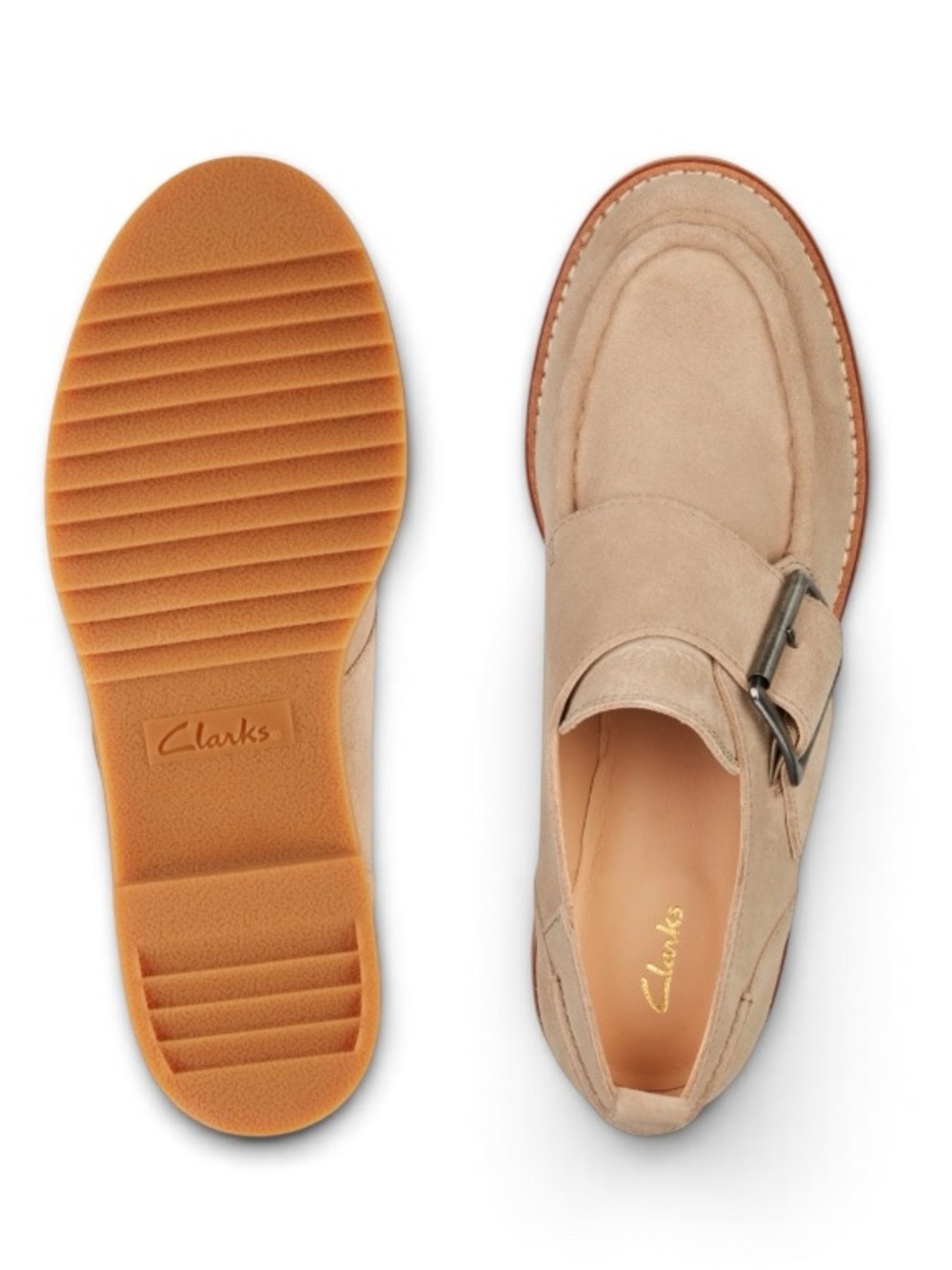 Clarks Eden Mid Monk Loafers in Beige | Size 9 - Picture 2 of 13